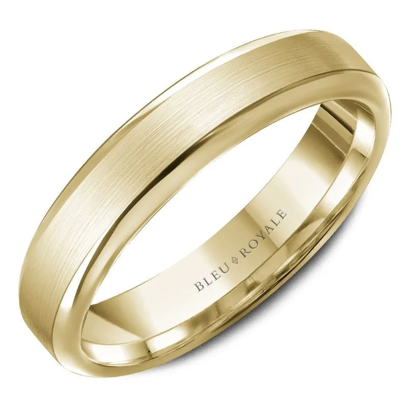 timeless engagement rings for women-14K Yellow Gold Brushed Center With Polished Edges