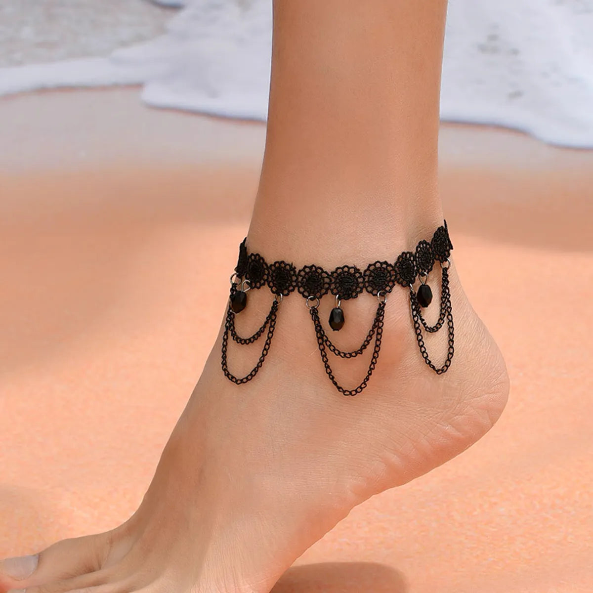 bangle bracelet for women-Simple Style Solid Color Alloy Women's Anklet