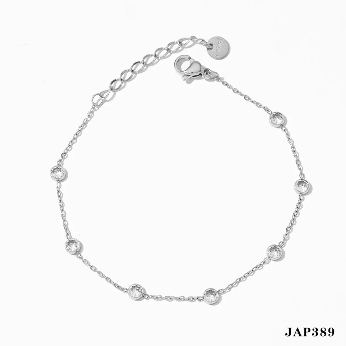 Silver White Diamond Anklet