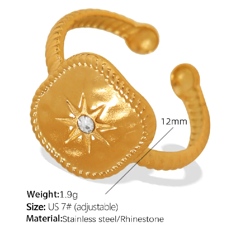 Jz36 Us Circumference 7# Adjustable Gold Ring