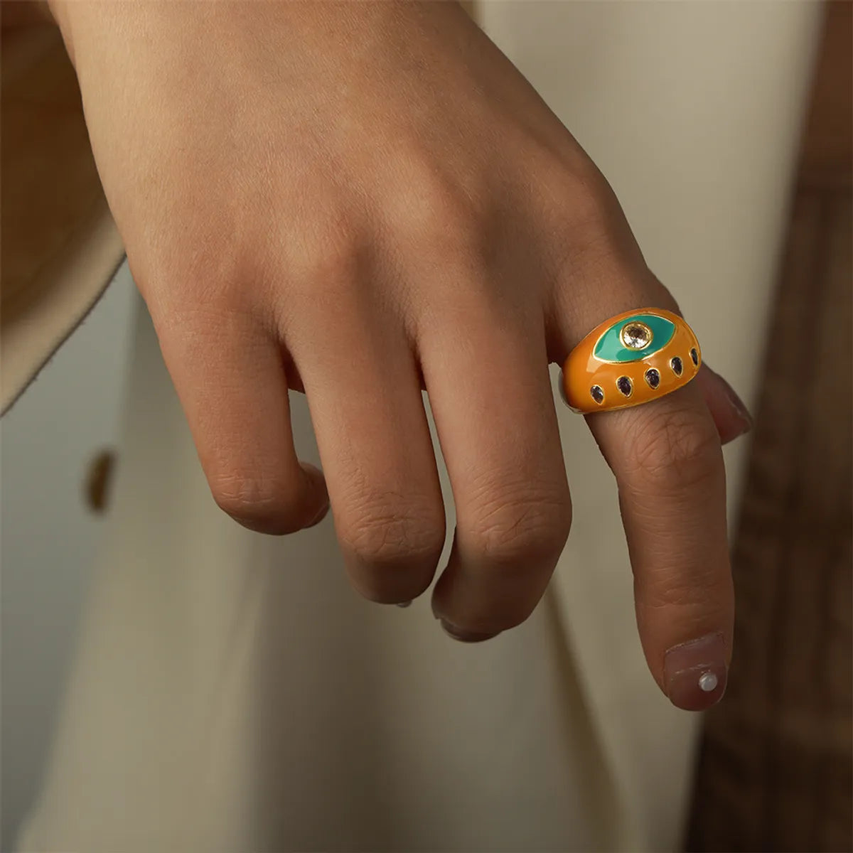 A731-Orange Brown Glaze Ring