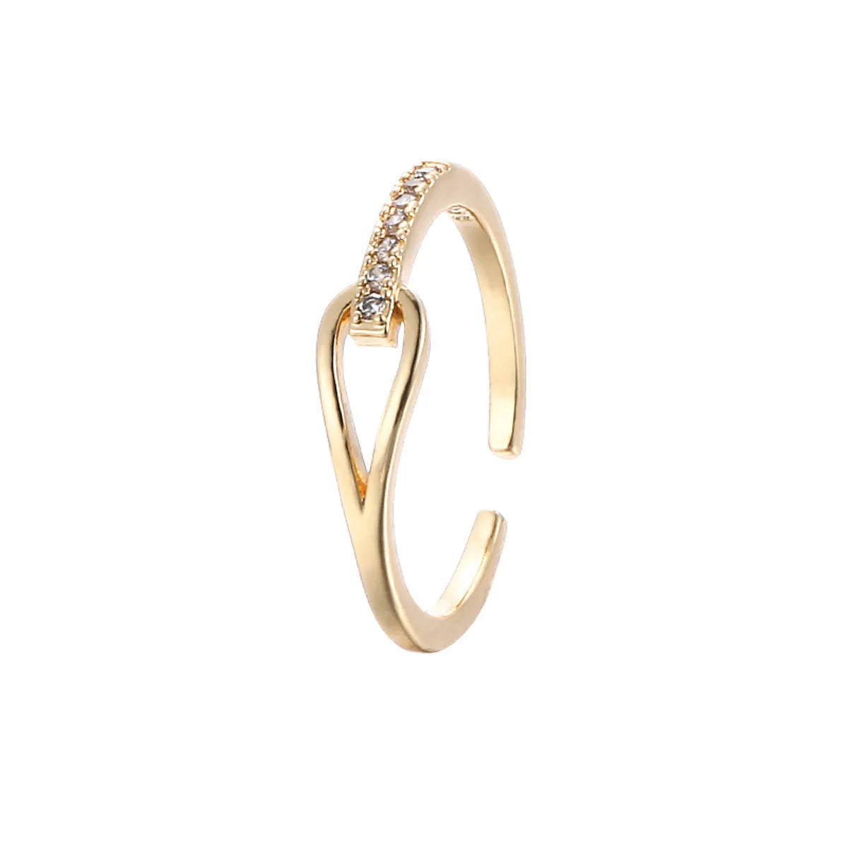 Knotted Zircon Ring (Yellow Gold)