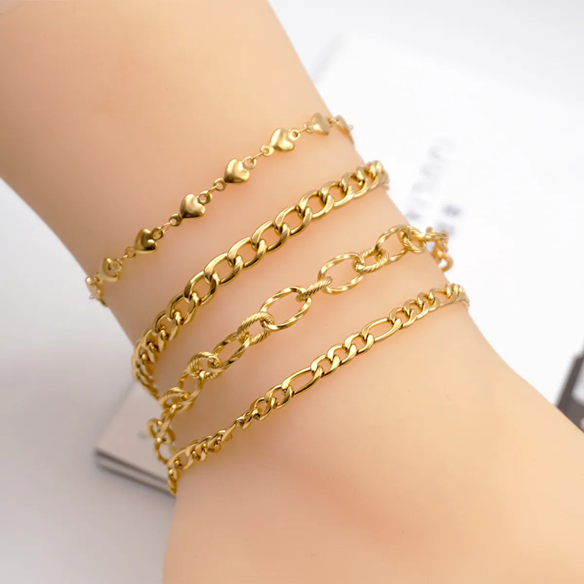 trendy anklet for women-Casual Vacation Geometric 304 Stainless Steel Titanium Steel Gold Plated Women'S Anklet