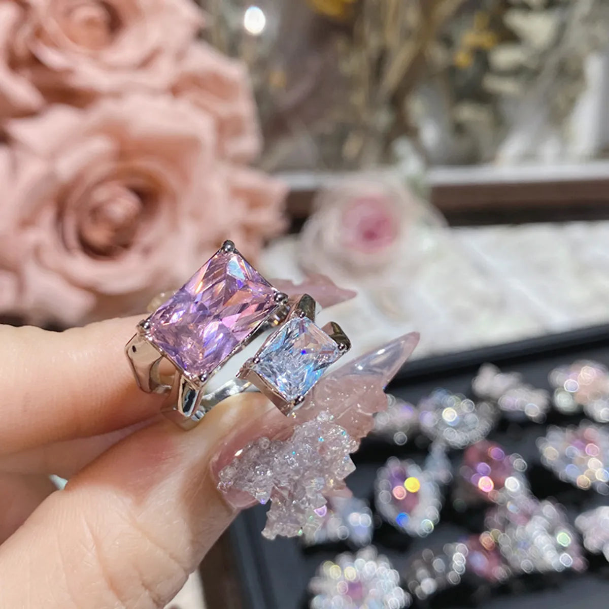 Ring 0156♥Pink diamond