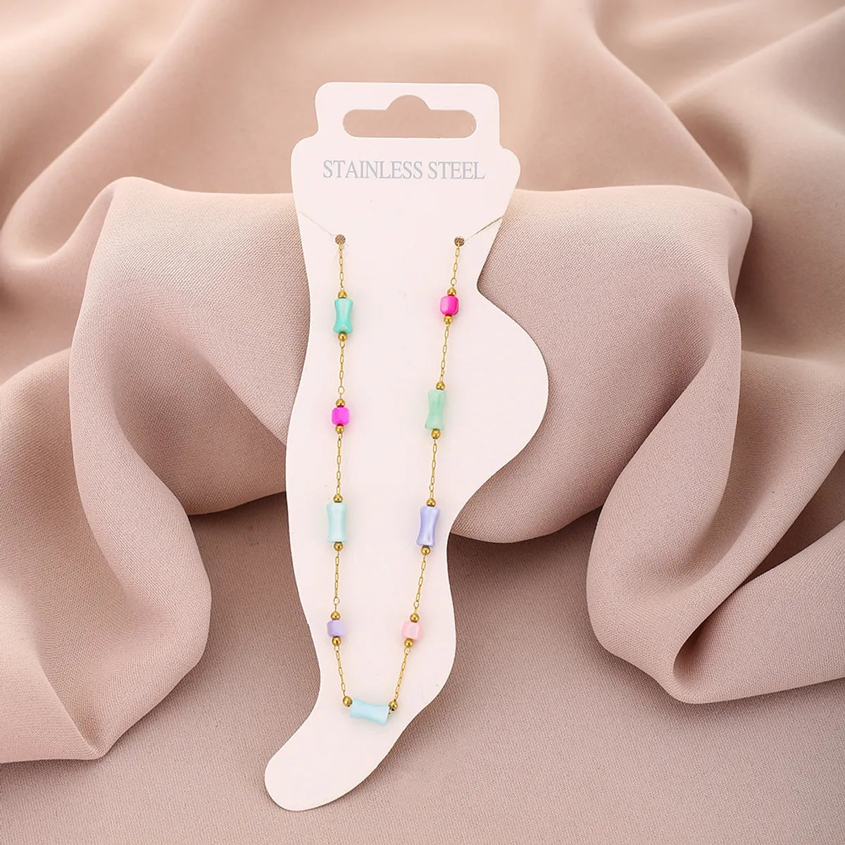 Bone Shape Colored Anklet