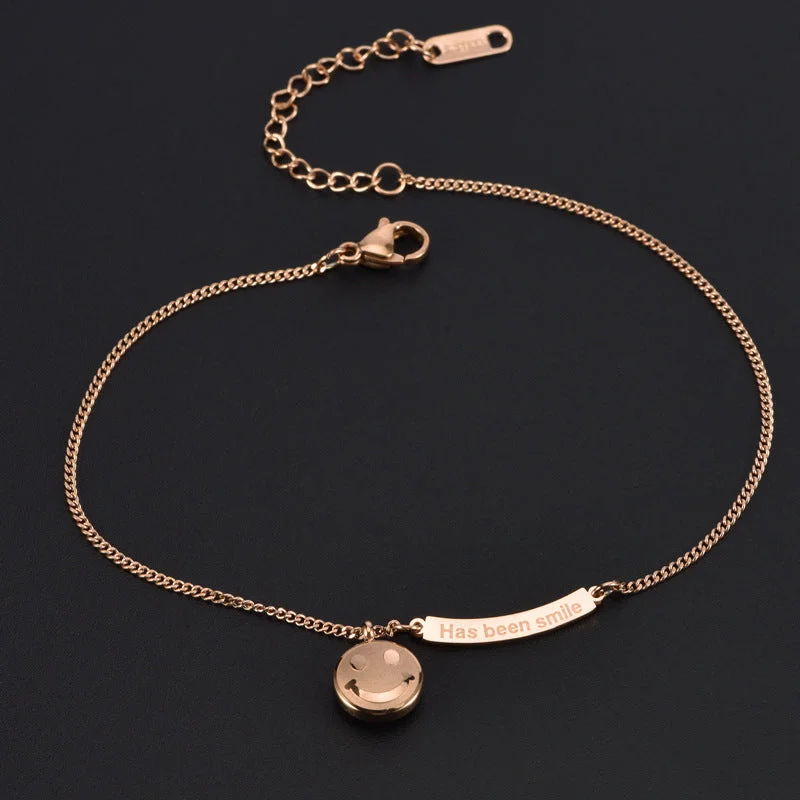 8120 Curved Smiley Anklet