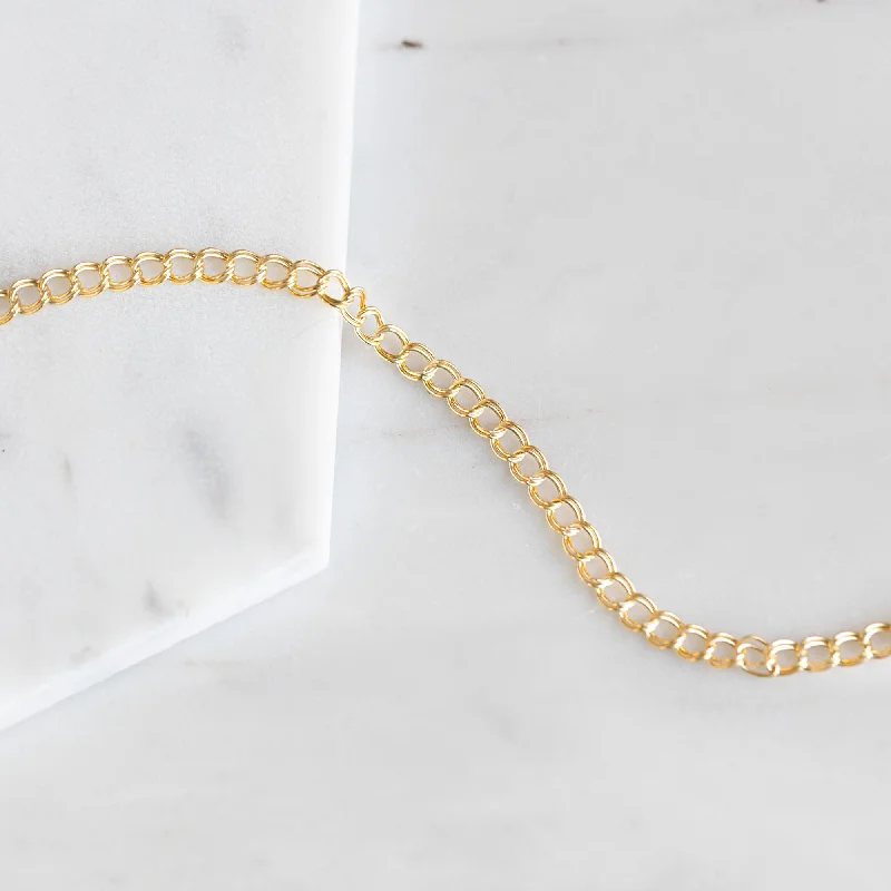 anklet for wedding for women-The Bold Curb Chain Anklet | Yellow Gold Filled