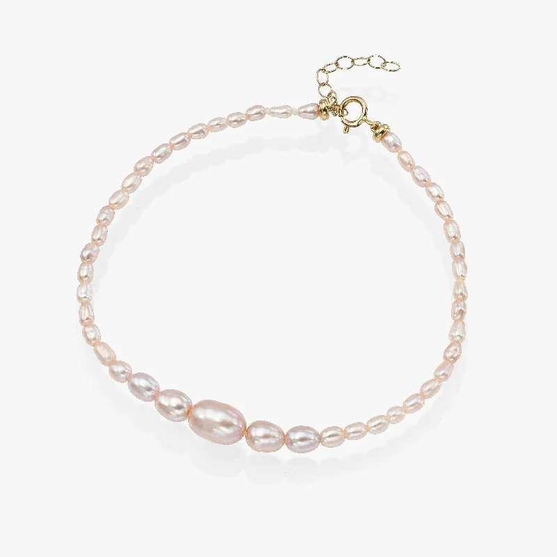 stretch bracelet for women-Dario Anklet, Blush