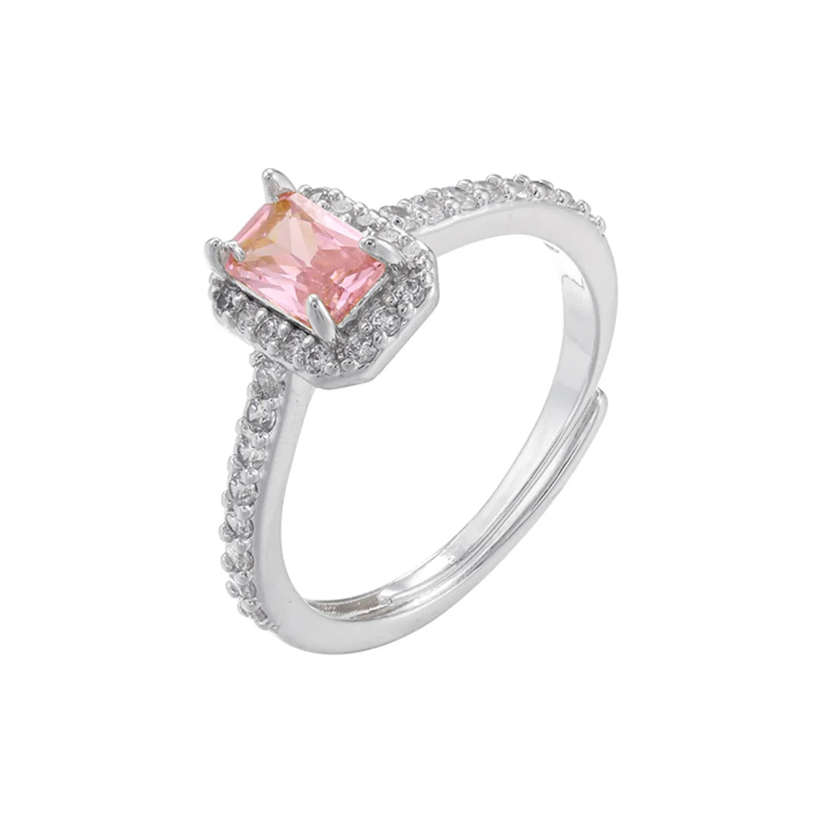 Vj486 White Gold Color Pink Diamond