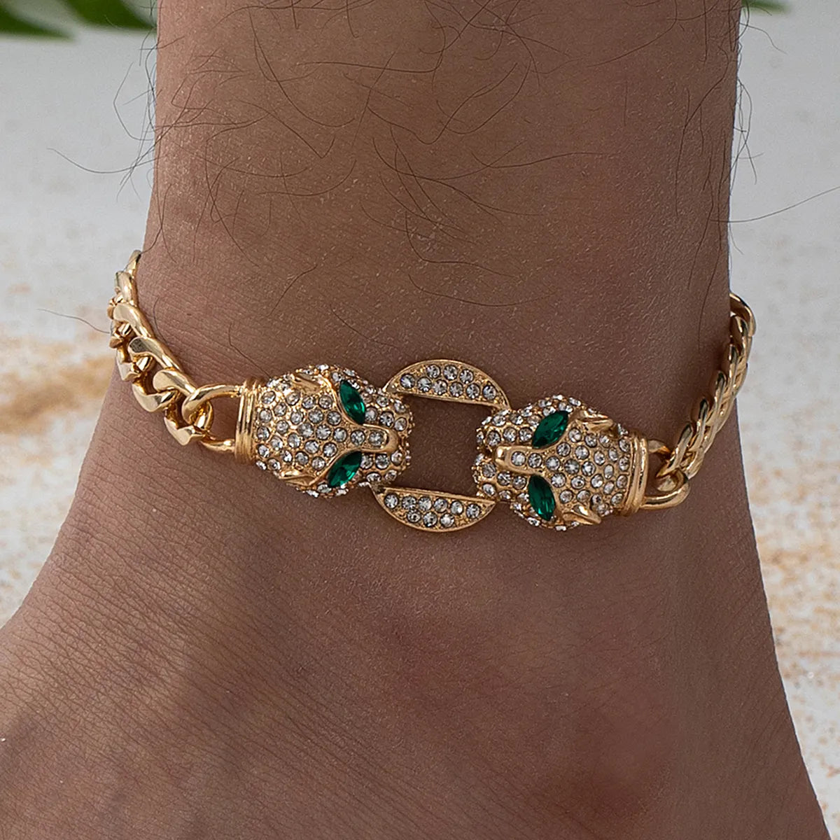 cuff bracelet for women-Punk Beach Modern Style Animal Alloy Inlay Rhinestones Men's Anklet