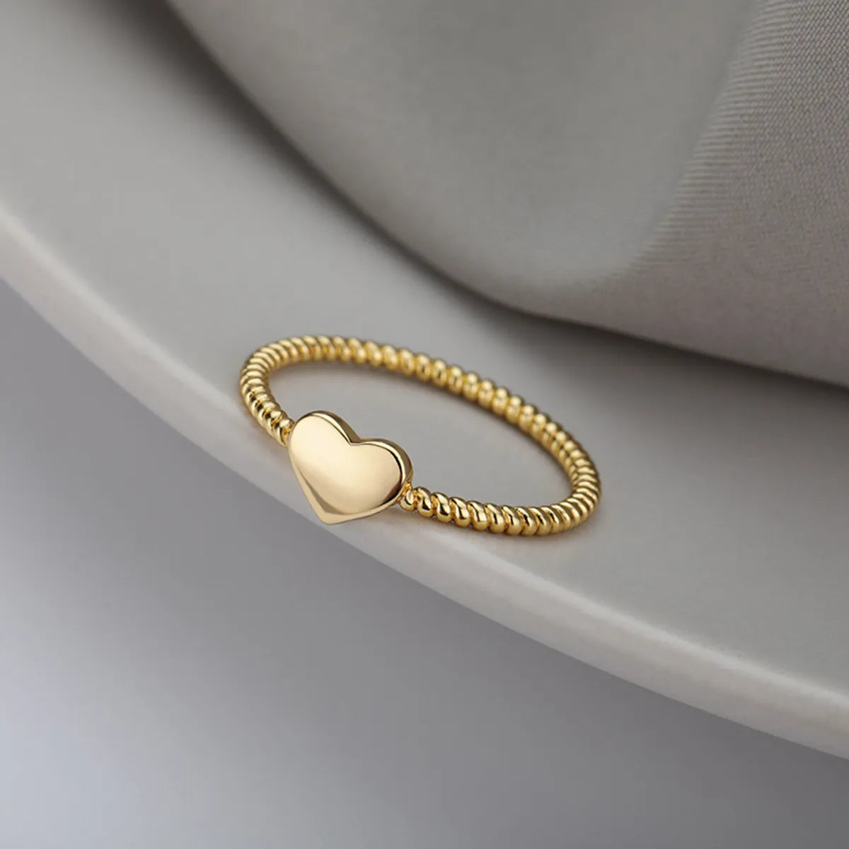 luxury engagement rings for women-Simple Style Heart Shape Copper Plating Gold Plated Rings