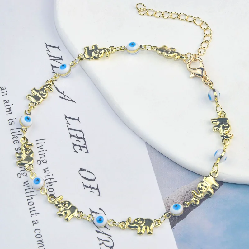 Small White Elephant Anklet