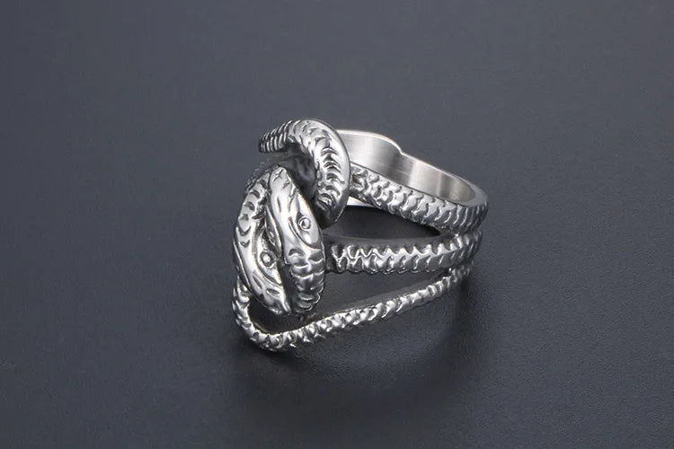 cocktail rings for women-Gothic Retro Punk Snake 304 Stainless Steel Polishing Men'S Rings