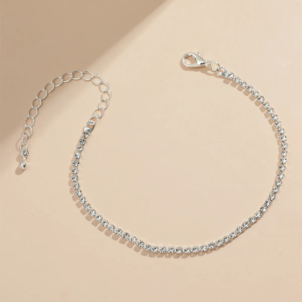 anklet set for women-Silver Color Rhinestone Chain Adjustable Anklet Wholesale Gooddiy