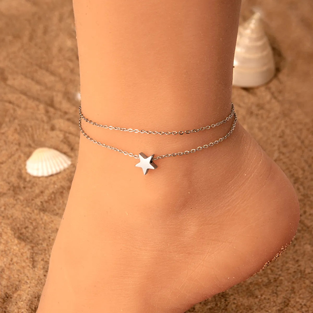 minimalist bracelet for women-Simple Style Solid Color 304 Stainless Steel Chain Women'S Anklet