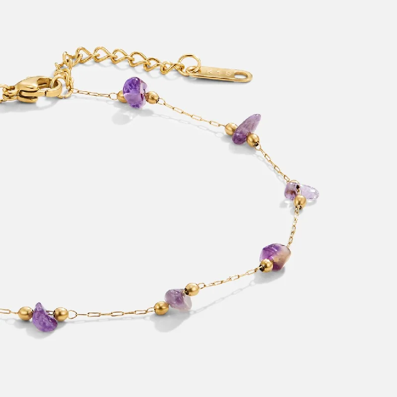 infinity anklet for women-Amethyst Stone Anklet