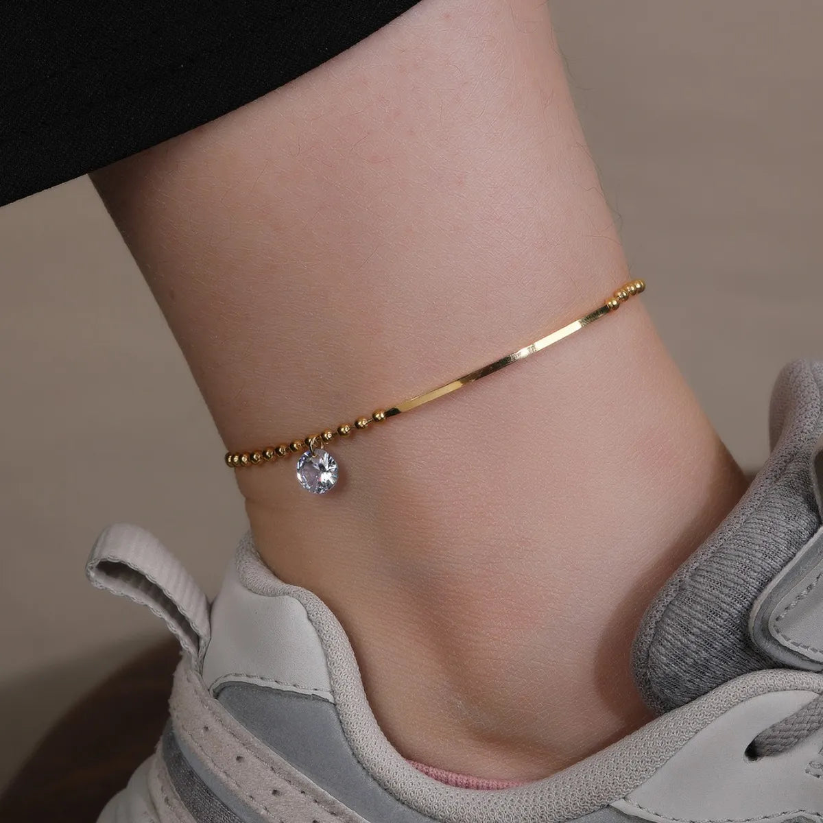 diamond anklet for women-Wholesale Jewelry Simple Style Solid Color Titanium Steel Anklet