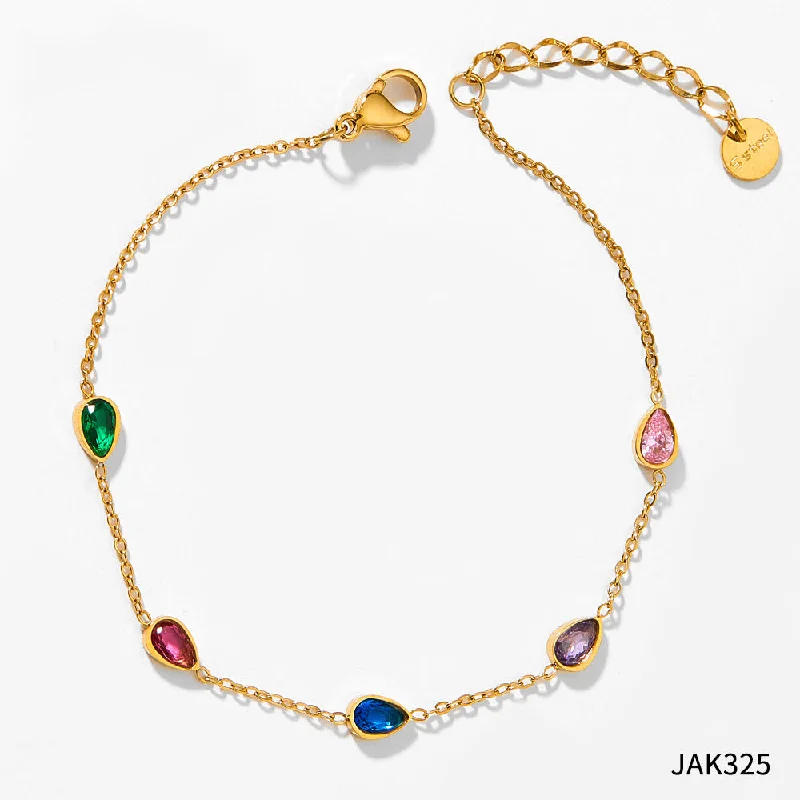 Jak325 Anklet Gold Color Zirconium