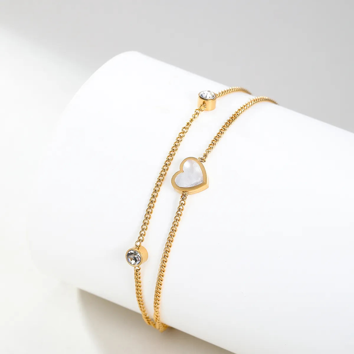 elegant bracelet for women-Simple Style Classic Style Heart Shape Shell Stainless Steel Wholesale Anklet