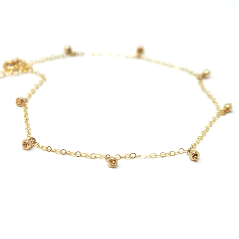 beaded bracelet for women-Delicate Dangle Anklet