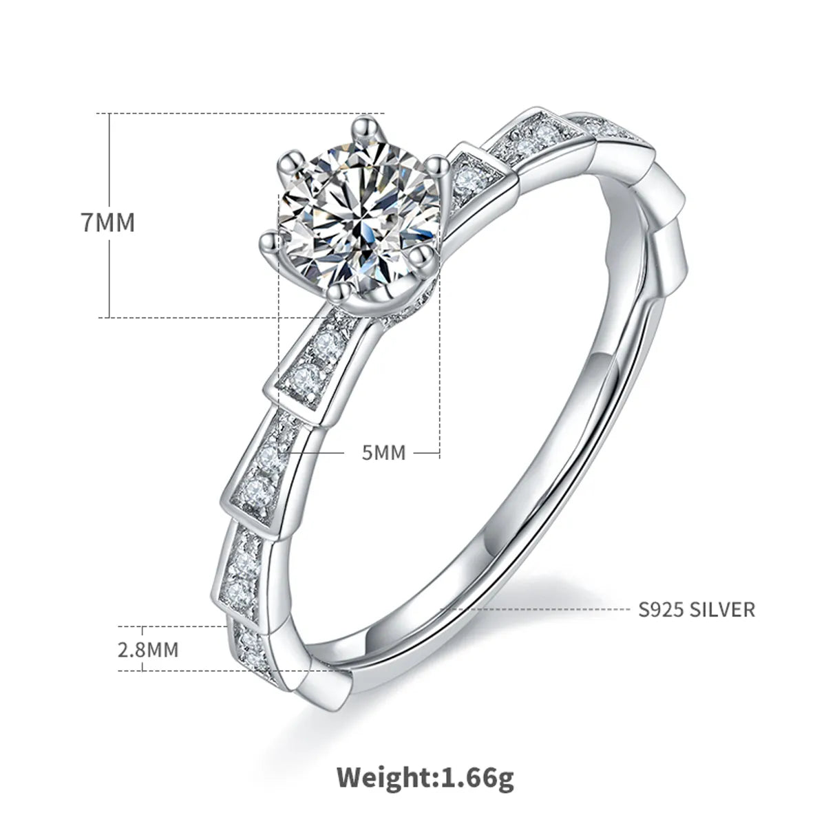 0.5 Karat S925 Silver Diamond