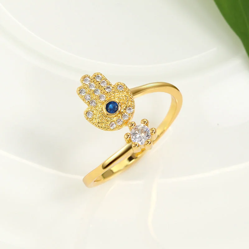 Gold Buddha's Palm Ring