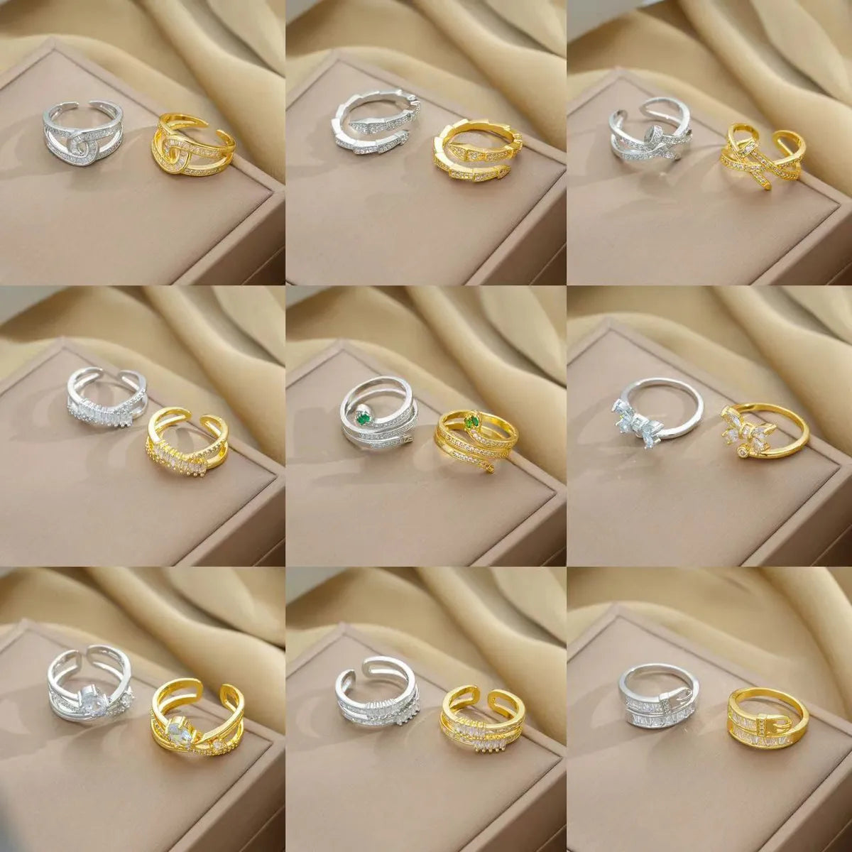 affordable rings for women-Copper 18K Gold Plated Simple Style Shiny Plating Snake Rings