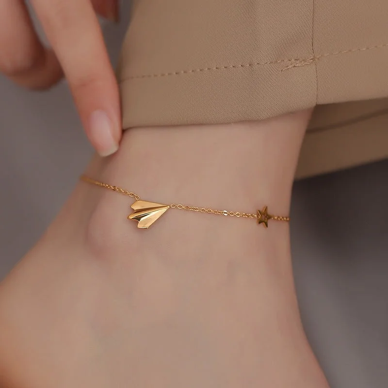 Small Aircraft Anklet (Gold)