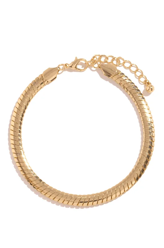 minimalist chain bracelet for women-Alaya Snake Chain Anklet - Gold