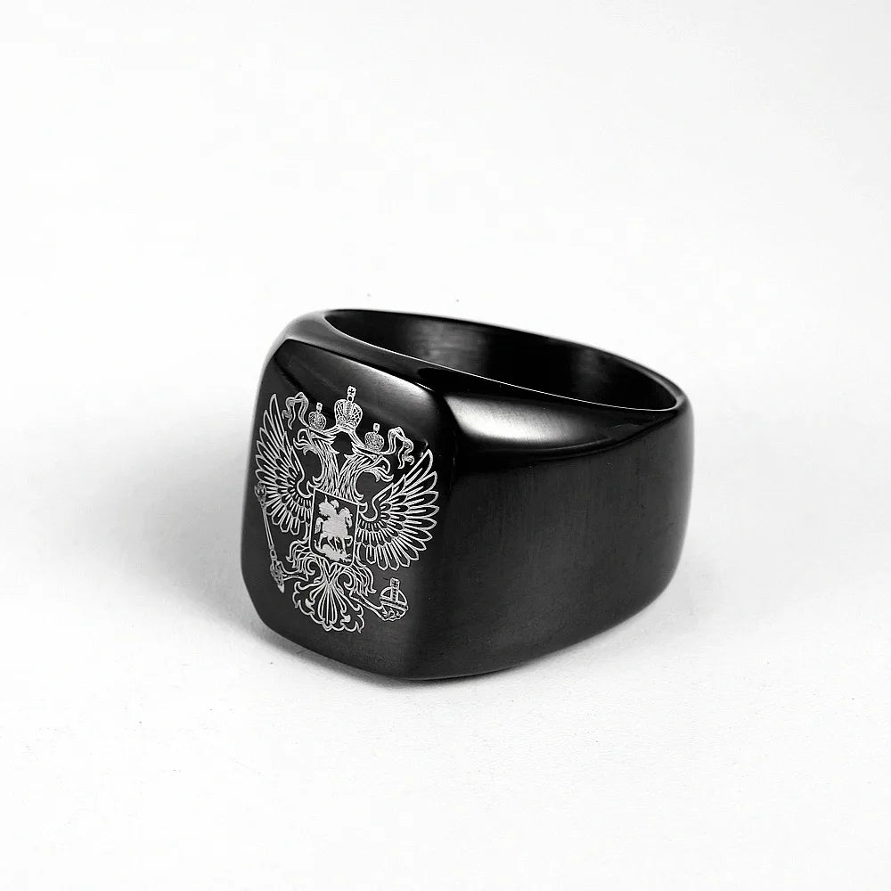 Black Russian National Emblem Ring