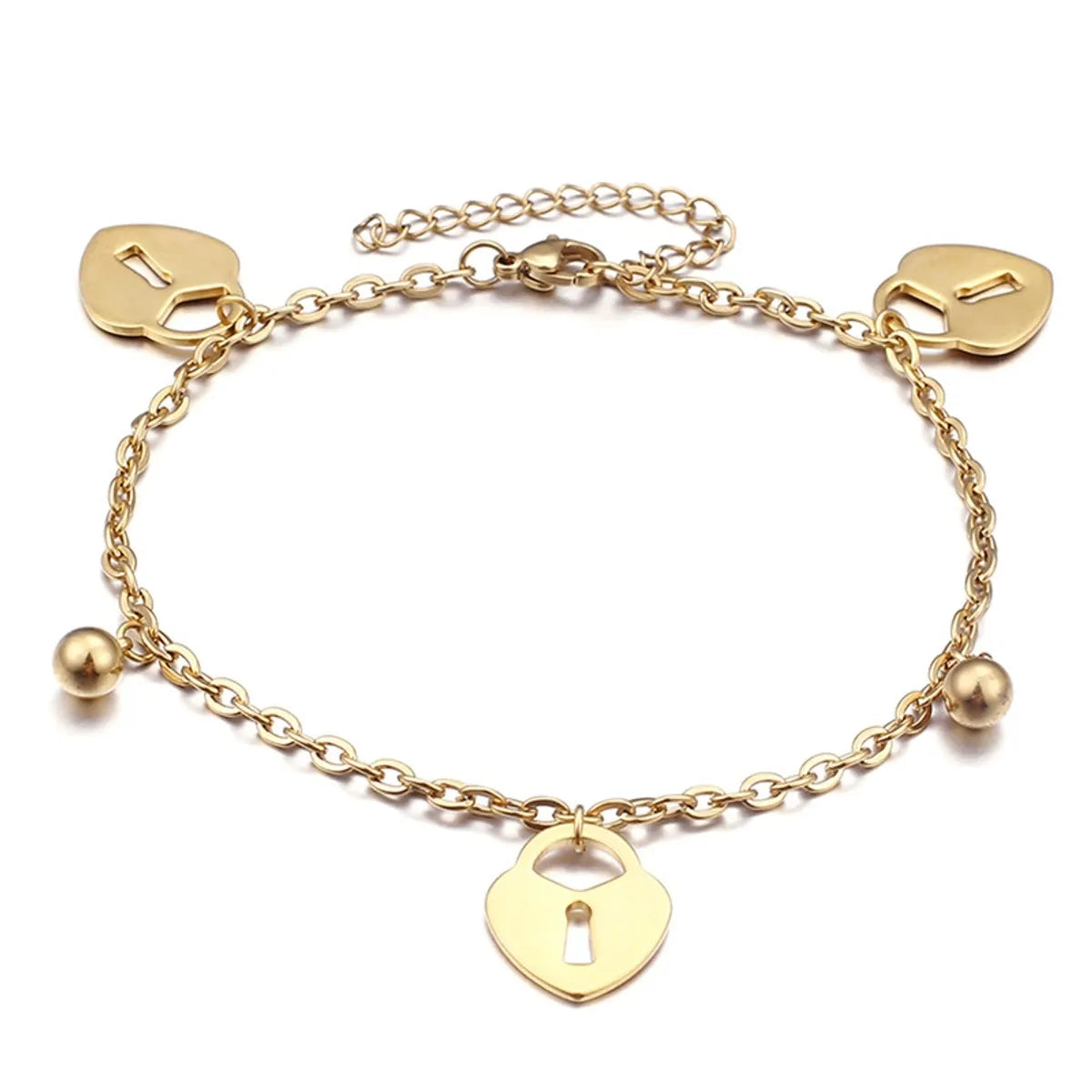 bohemian-style anklet for women-Fashion Simple Wild Stainless Steel Plating 18k Real Gold Anklet