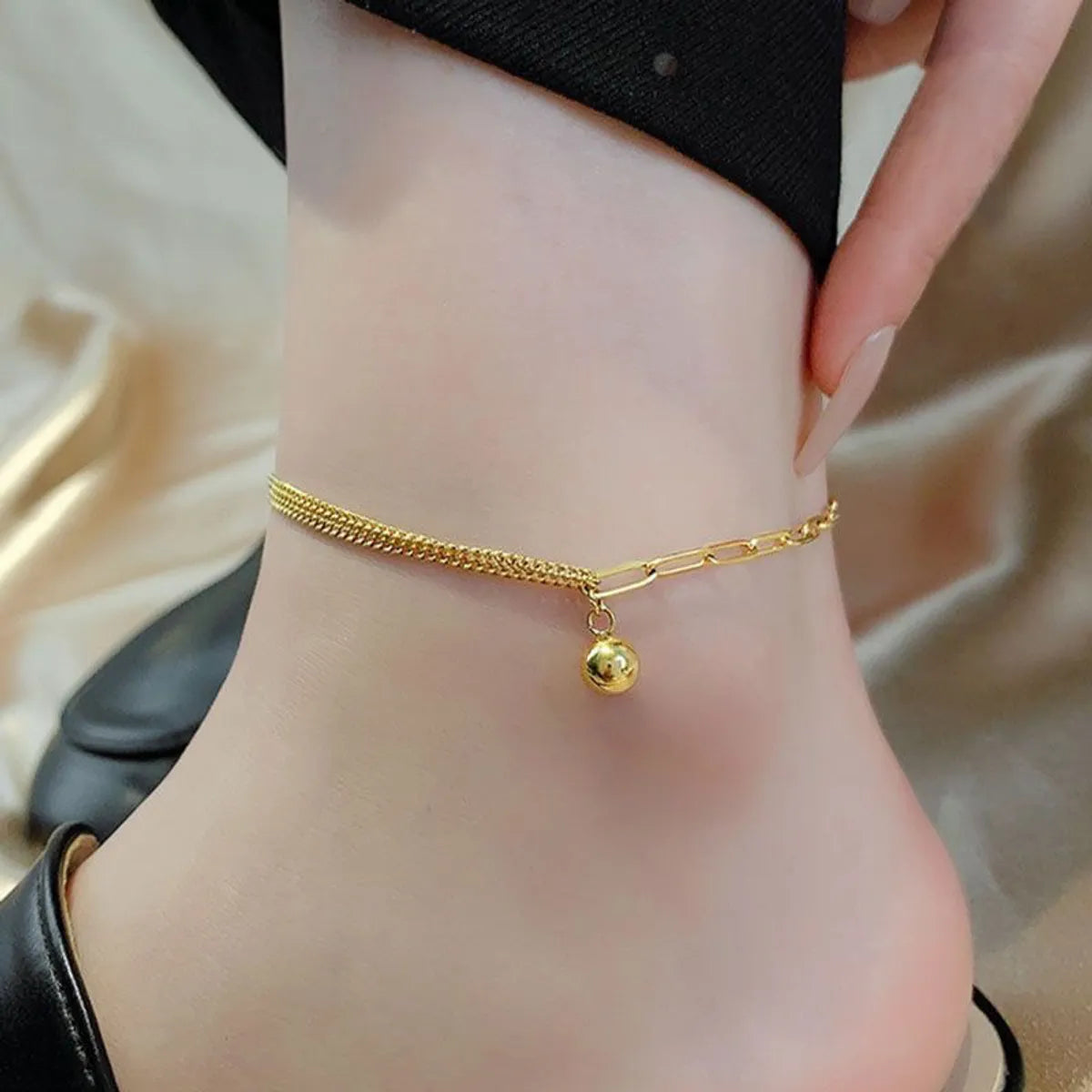 unique anklet for women-Wholesale Jewelry Hawaiian Vacation Round 304 Stainless Steel Gold Plated Anklet