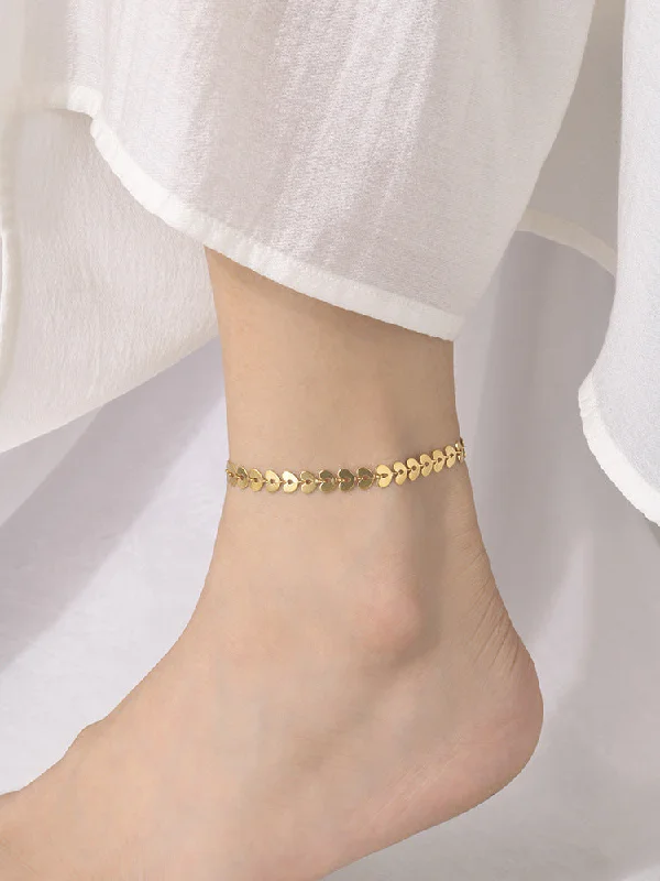 【JC-107G] Heart-Shaped Chain Anklet