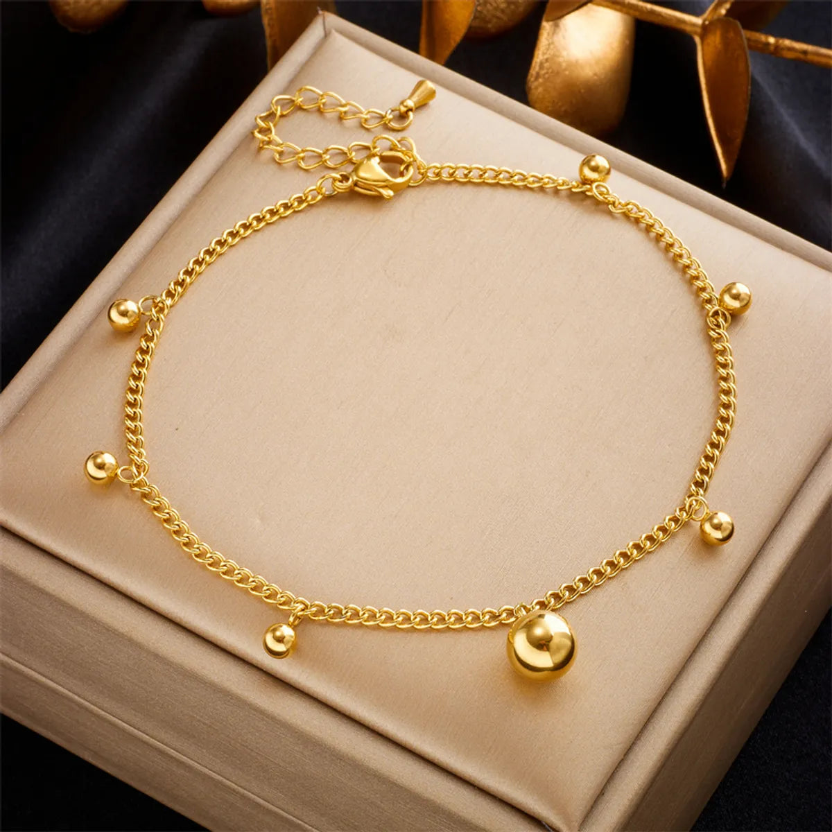 elegant bracelet for women-Vintage Style Solid Color Titanium Steel Plating 18k Gold Plated Women's Anklet