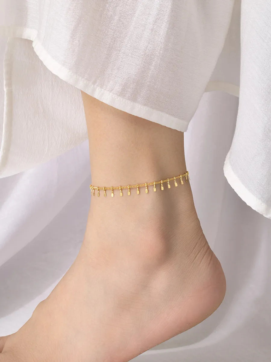 stacked bracelet set for women-Simple Style Geometric Stainless Steel Plating Women's Anklet