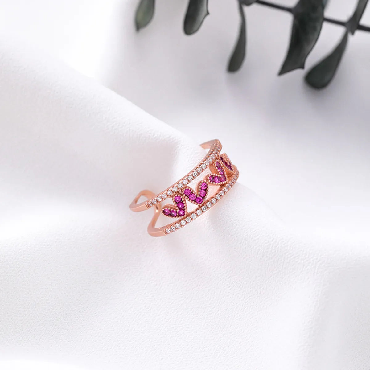 adjustable rings for women-Alloy Korea Sweetheart Ring  (h7316 Rose Alloy) Nhms1197-h7316-rose-alloy