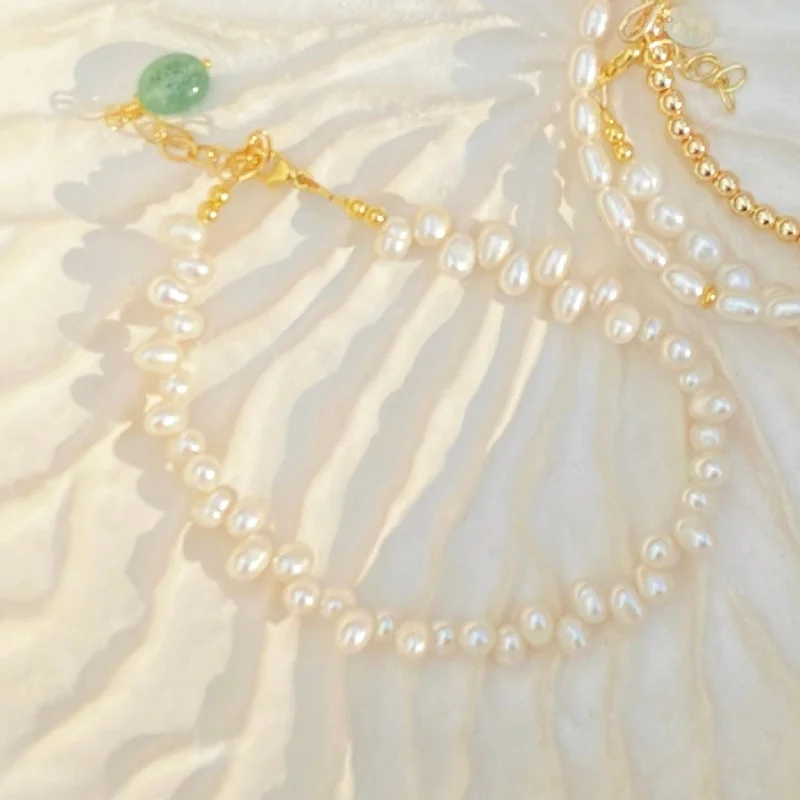 vintage anklet for women-Freshwater Pearl Anklet - Summer Droplet