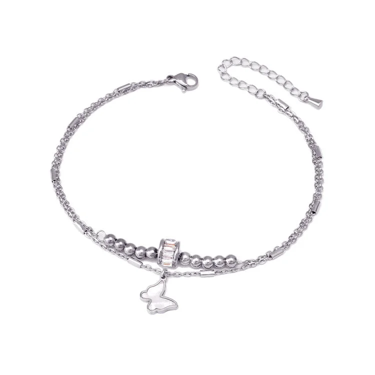 Steel Butterfly Anklet