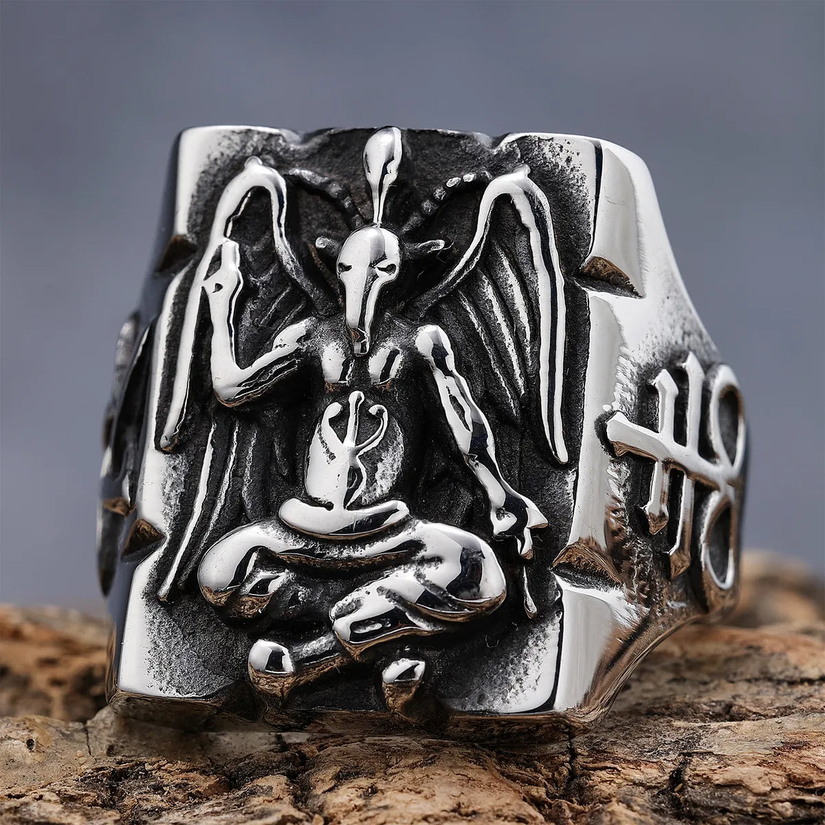 sleek rings for women-Gothic Hip-Hop Punk Geometric 304 Stainless Steel Titanium Steel Men'S Rings