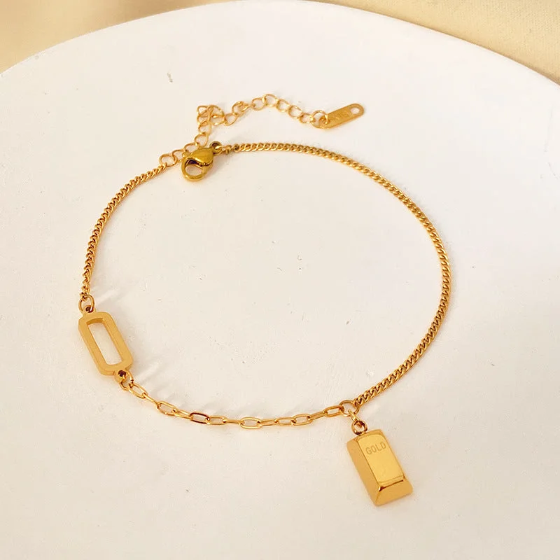 Golden Rich Gold Brick Anklet