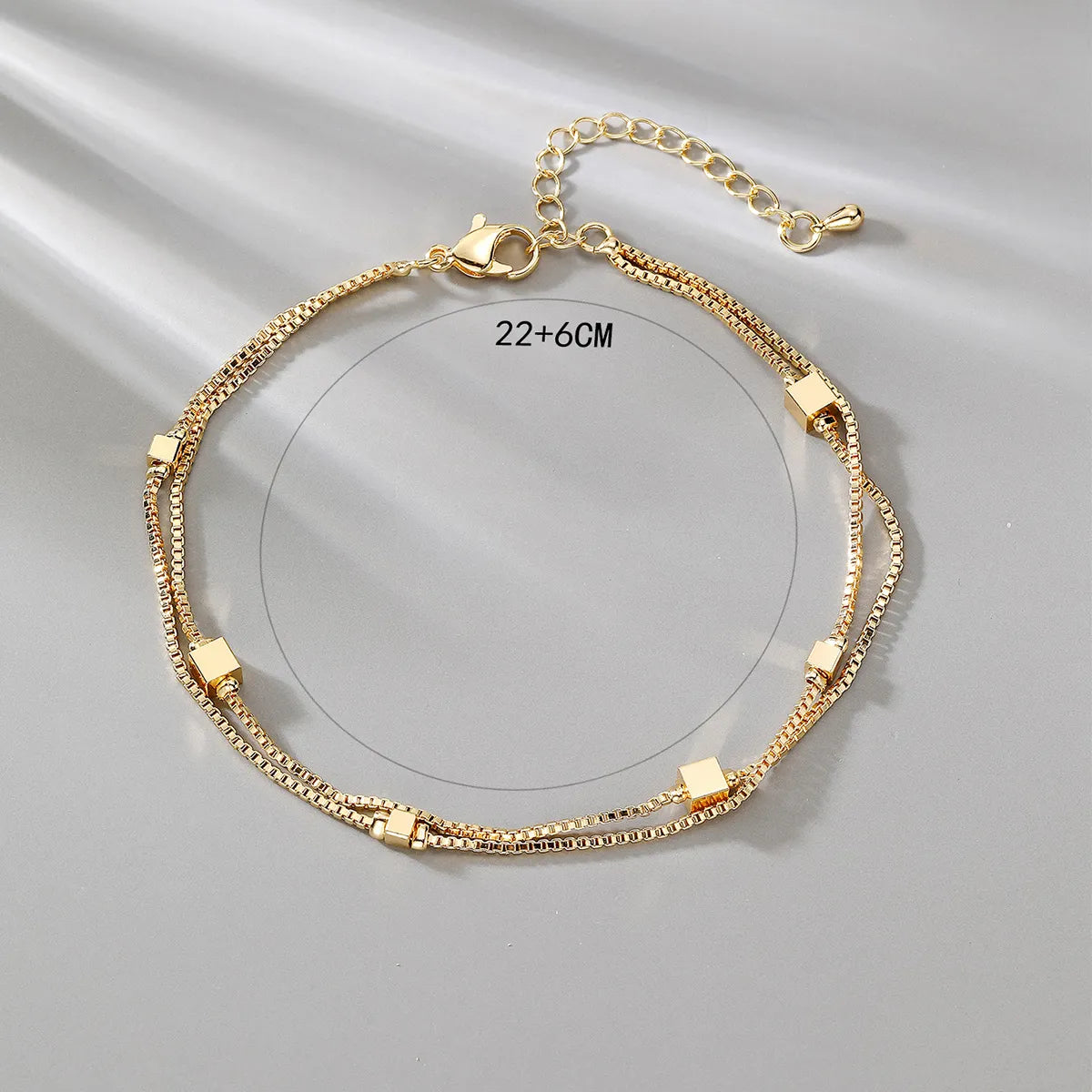 slim anklet for women-Fashion Splicing Square Copper Plating Anklet 1 Piece