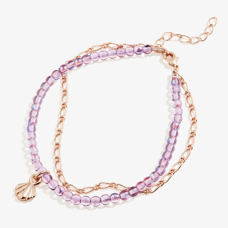 beaded bracelet for women-Seashell Bead and Chain Anklet