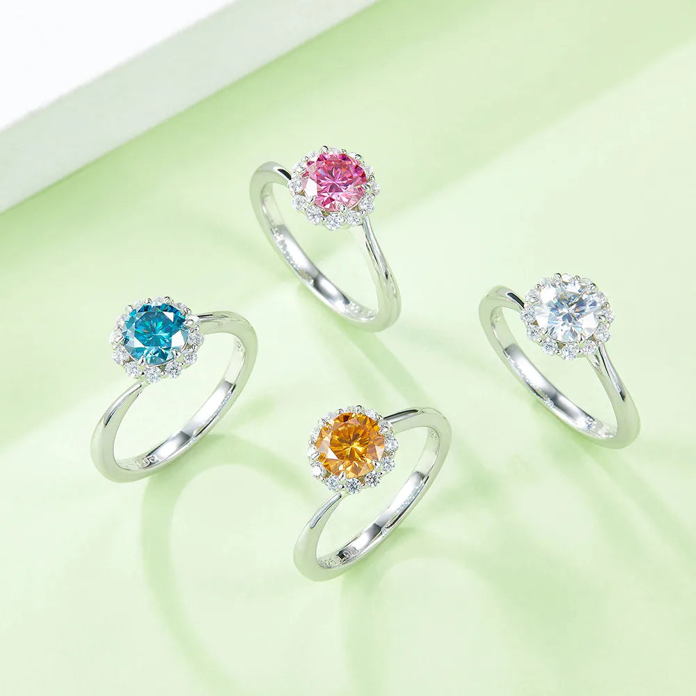 floral rings for women-1 Piece Sterling Silver Rhodium Plated Zircon 5 6 9 Rings 925 Silver Rings