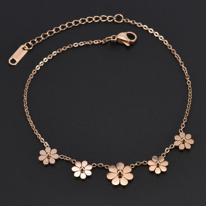 8105 Five Small Chrysanthemum Anklets