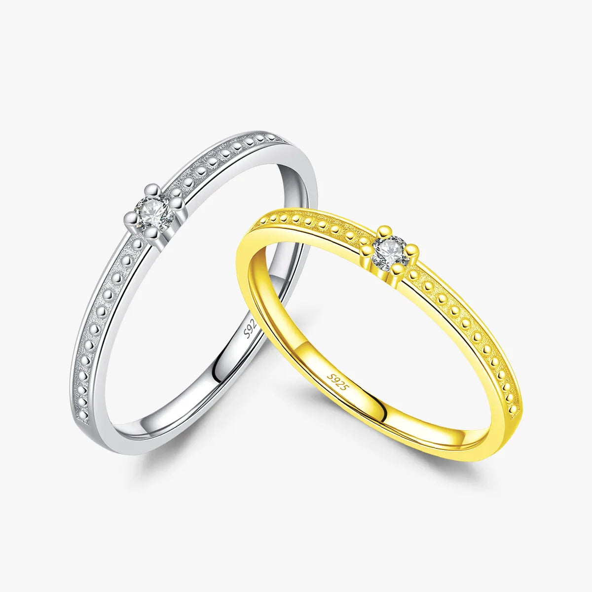 infinity rings for women-Sterling Silver 14K Gold Plated Rhodium Plated Inlay Round Zircon Rings