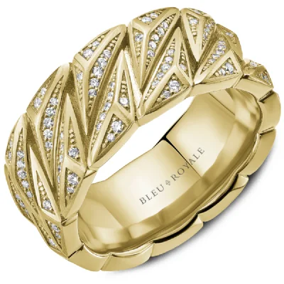 engagement rings with large diamonds for women-14K Yellow Gold 0.74ctw Diamond Geometric Band