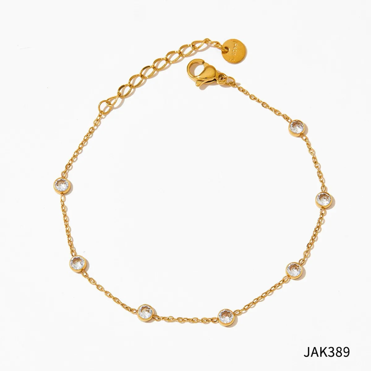 Gold White Diamond Anklet