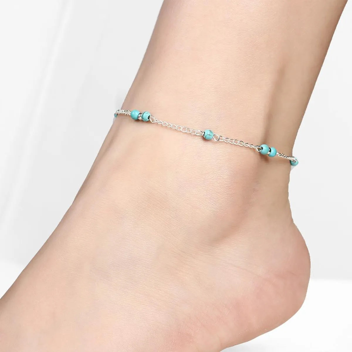 anklet for wedding for women-Retro Solid Color Alloy Women'S Anklet