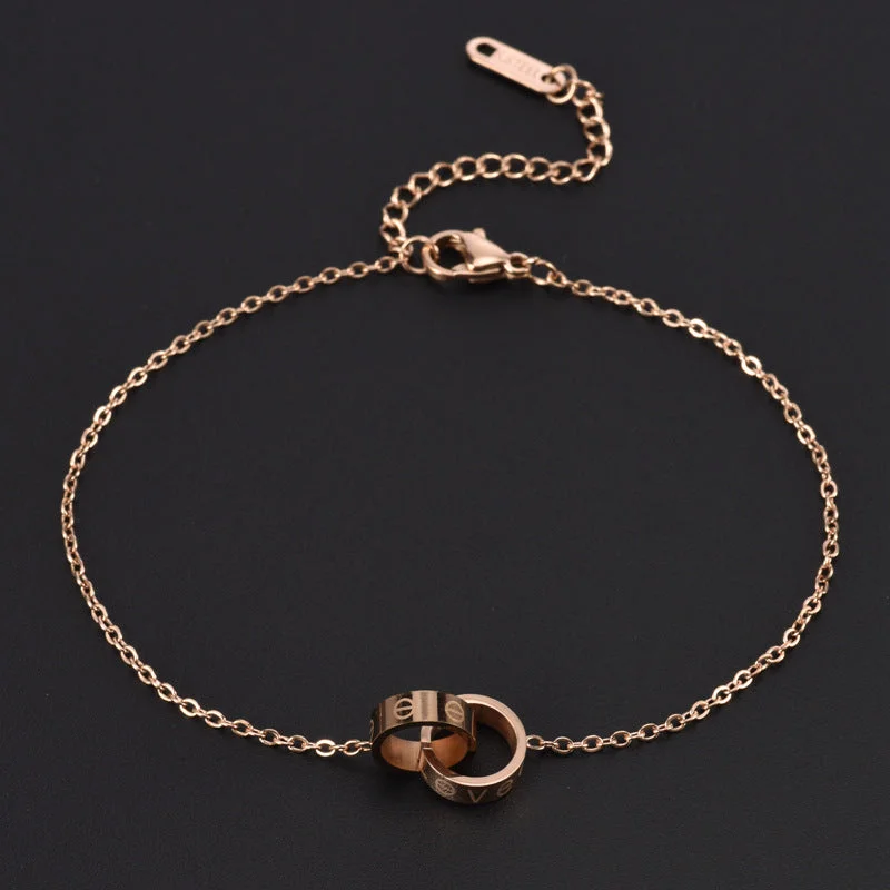 8110 Double-Ring One-Word Anklet