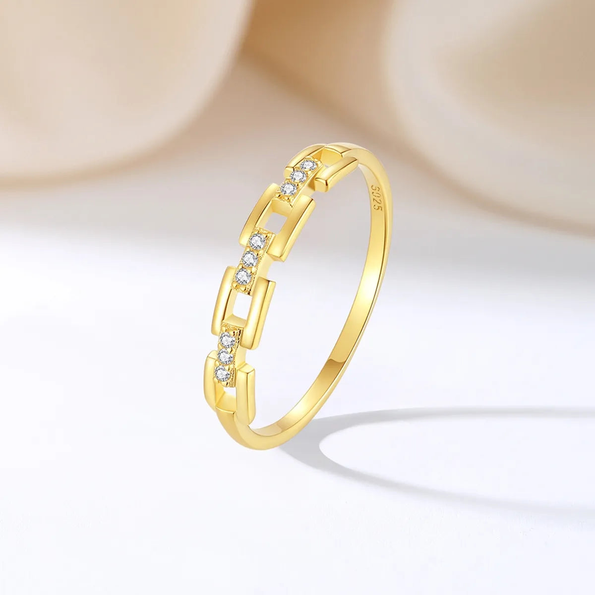 stackable silver rings for women-Sterling Silver Zircon Square Rings